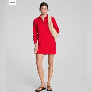 SPANX Red Half-Zip Swim Coverup Dress